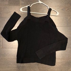 Black cold shoulder sweater